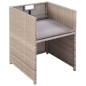 vidaXL 11-tlg. Garten-Essgruppe mit Auflagen Poly Rattan Beige vidaXL 11-tlg. Garten-Essgruppe mit Auflagen Poly Rattan Beige