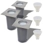 vidaXL LED-Bodeneinbaustrahler 3 Stk. Outdoor Quadratisch vidaXL LED-Bodeneinbaustrahler 3 Stk. Outdoor Quadratisch