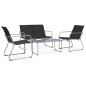 vidaXL 4-tlg. Garten-Lounge-Set Stoff und Stahl Schwarz vidaXL 4-tlg. Garten-Lounge-Set Stoff und Stahl Schwarz
