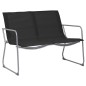 vidaXL 4-tlg. Garten-Lounge-Set Stoff und Stahl Schwarz vidaXL 4-tlg. Garten-Lounge-Set Stoff und Stahl Schwarz