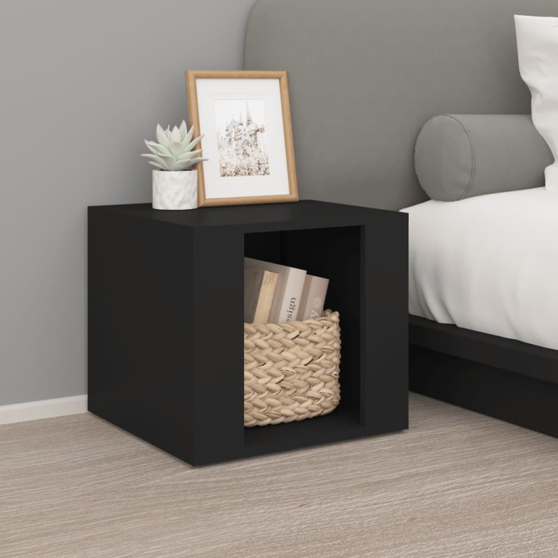 vidaXL Nachttisch Schwarz 41x40x36 cm Holzwerkstoff vidaXL Nachttisch Schwarz 41x40x36 cm Holzwerkstoff