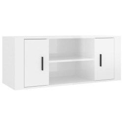 vidaXL TV-Schrank Hochglanz-Weiß 100x35x40 cm Holzwerkstoff