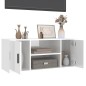 vidaXL TV-Schrank Hochglanz-Weiß 100x35x40 cm Holzwerkstoff