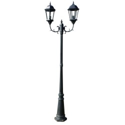 vidaXL Gartenlaterne 2-flammig 230 cm Dunkelgrün/Schwarz Aluminium