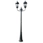 vidaXL Gartenlaterne 2-flammig 230 cm Dunkelgrün/Schwarz Aluminium vidaXL Gartenlaterne 2-flammig 230 cm Dunkelgrün/Schwarz Aluminium