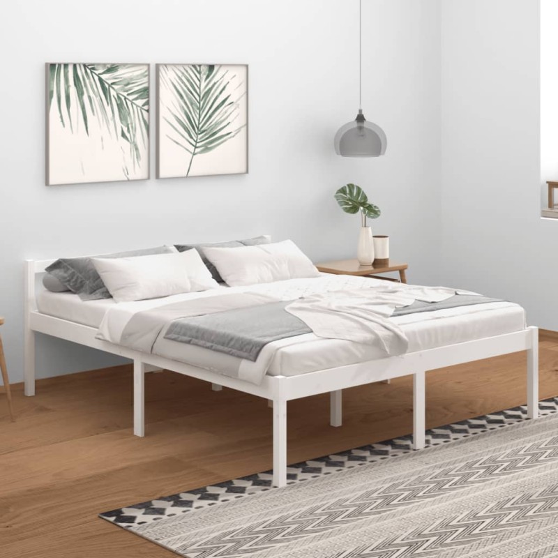 vidaXL Seniorenbett Weiß 160x200 cm Massivholz Kiefer vidaXL Seniorenbett Weiß 160x200 cm Massivholz Kiefer