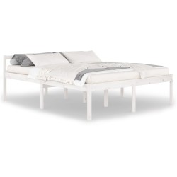 vidaXL Seniorenbett Weiß 160x200 cm Massivholz Kiefer