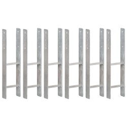 vidaXL Pfostenträger 6 Stk. Silbern 14×6×60 cm Verzinkter Stahl