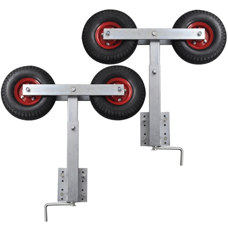 vidaXL Bootstrailer-Stützen Doppelrad 2er-Set 59-84 cm vidaXL Bootstrailer-Stützen Doppelrad 2er-Set 59-84 cm