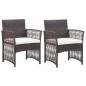 vidaXL Gartensessel mit Sitzkissen 2 Stk. Braun Poly Rattan vidaXL Gartensessel mit Sitzkissen 2 Stk. Braun Poly Rattan