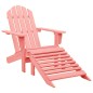 vidaXL Adirondack-Gartenstuhl mit Fußstütze Massivholz Tanne Rosa vidaXL Adirondack-Gartenstuhl mit Fußstütze Massivholz Tanne Rosa