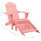 vidaXL Adirondack-Gartenstuhl mit Fußstütze Massivholz Tanne Rosa vidaXL Adirondack-Gartenstuhl mit Fußstütze Massivholz Tanne Rosa