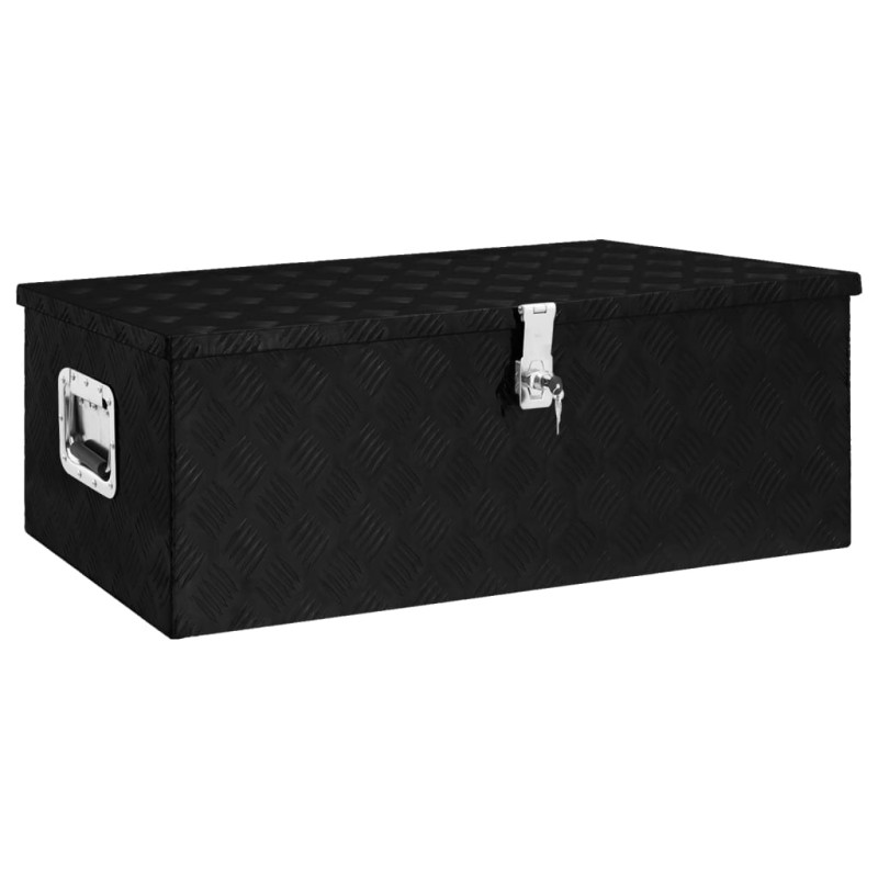 vidaXL Aufbewahrungsbox Schwarz 90x47x33,5 cm Aluminium vidaXL Aufbewahrungsbox Schwarz 90x47x33,5 cm Aluminium