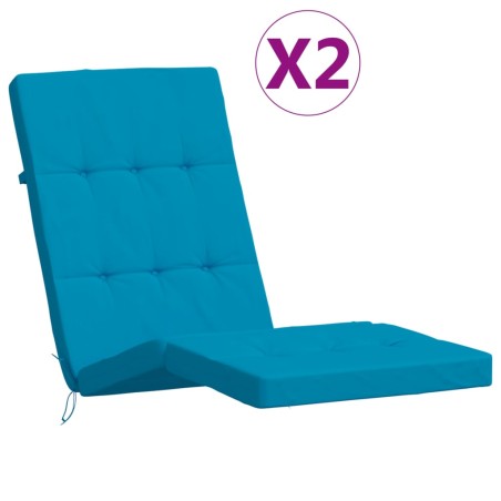 vidaXL Liegestuhl-Auflagen 2 Stk. Hellblau Oxford-Gewebe