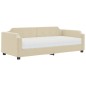 vidaXL Tagesbett mit Matratze Creme 100x200 cm Stoff vidaXL Tagesbett mit Matratze Creme 100x200 cm Stoff