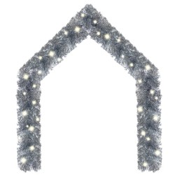 vidaXL Weihnachtsgirlande mit LED 20 m Silbern