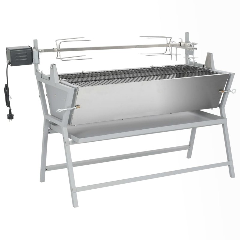 BBQ Grill mit Drehspieß Eisen und Edelstahl BBQ Grill mit Drehspieß Eisen und Edelstahl