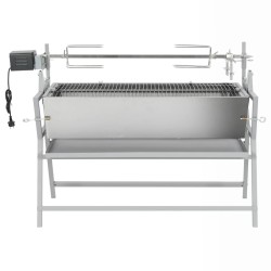 BBQ Grill mit Drehspieß Eisen und Edelstahl