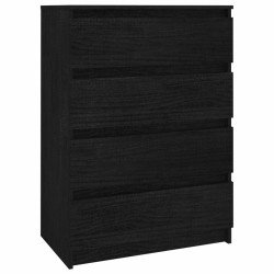 vidaXL Beistellschrank Schwarz 60x36x84 cm Massivholz Kiefer