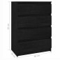 vidaXL Beistellschrank Schwarz 60x36x84 cm Massivholz Kiefer