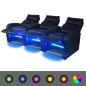 vidaXL Relaxsessel 3-Sitzer mit LED Kunstleder Schwarz vidaXL Relaxsessel 3-Sitzer mit LED Kunstleder Schwarz