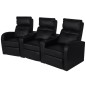 vidaXL Relaxsessel 3-Sitzer mit LED Kunstleder Schwarz vidaXL Relaxsessel 3-Sitzer mit LED Kunstleder Schwarz