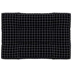 vidaXL Palettenkissen Schwarz Karomuster 120x80x12 cm Stoff