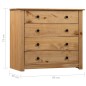 vidaXL Sideboard 80x40x73 cm Kiefernholz Panama vidaXL Sideboard 80x40x73 cm Kiefernholz Panama
