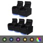 vidaXL 2-tlg. LED Relaxsessel-Set 2+3 Sitzer Kunstleder Schwarz vidaXL 2-tlg. LED Relaxsessel-Set 2+3 Sitzer Kunstleder Schwarz