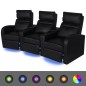 vidaXL 2-tlg. LED Relaxsessel-Set 2+3 Sitzer Kunstleder Schwarz vidaXL 2-tlg. LED Relaxsessel-Set 2+3 Sitzer Kunstleder Schwarz