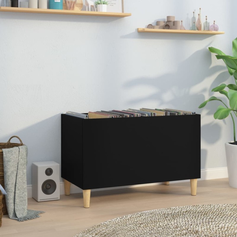 vidaXL Plattenschrank Schwarz 74,5x38x48 cm Holzwerkstoff vidaXL Plattenschrank Schwarz 74,5x38x48 cm Holzwerkstoff