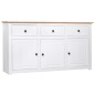 vidaXL Sideboard Weiß 135x40x80 cm Kiefernholz Panama vidaXL Sideboard Weiß 135x40x80 cm Kiefernholz Panama