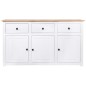 vidaXL Sideboard Weiß 135x40x80 cm Kiefernholz Panama vidaXL Sideboard Weiß 135x40x80 cm Kiefernholz Panama
