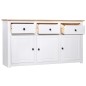 vidaXL Sideboard Weiß 135x40x80 cm Kiefernholz Panama vidaXL Sideboard Weiß 135x40x80 cm Kiefernholz Panama