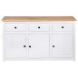 vidaXL Sideboard Weiß 135x40x80 cm Kiefernholz Panama vidaXL Sideboard Weiß 135x40x80 cm Kiefernholz Panama