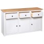 vidaXL Sideboard Weiß 135x40x80 cm Kiefernholz Panama vidaXL Sideboard Weiß 135x40x80 cm Kiefernholz Panama