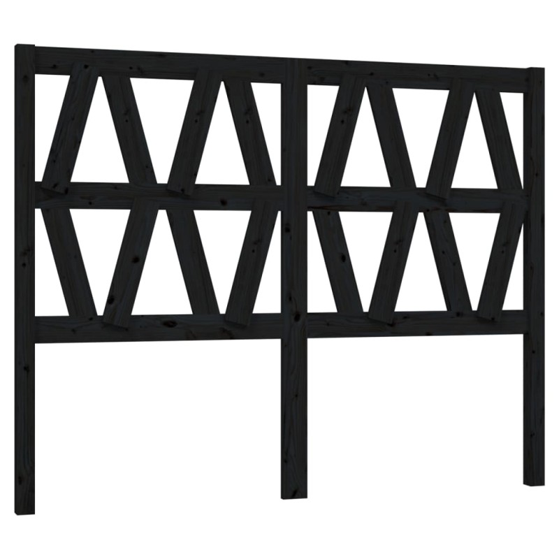 vidaXL Kopfteil Schwarz 146x4x100 cm Massivholz Kiefer