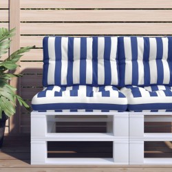 Palettenkissen Blau Weiß Gestreift 50x40x12 cm Stoff