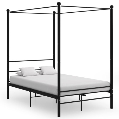 vidaXL Himmelbett Schwarz Metall 140x200 cm 