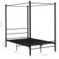 vidaXL Himmelbett Schwarz Metall 140x200 cm vidaXL Himmelbett Schwarz Metall 140x200 cm