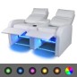 vidaXL Relaxsessel 2-Sitzer mit LED Kunstleder Weiß vidaXL Relaxsessel 2-Sitzer mit LED Kunstleder Weiß