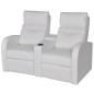 vidaXL Relaxsessel 2-Sitzer mit LED Kunstleder Weiß vidaXL Relaxsessel 2-Sitzer mit LED Kunstleder Weiß