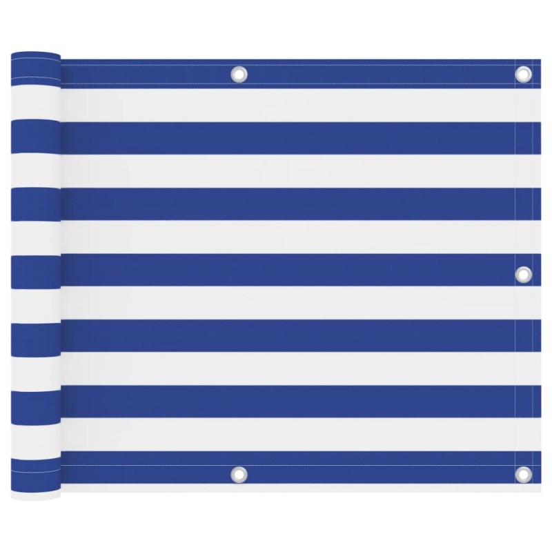 vidaXL Balkon-Sichtschutz Weiß und Blau 75x400 cm Oxford-Gewebe vidaXL Balkon-Sichtschutz Weiß und Blau 75x400 cm Oxford-Gewebe