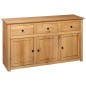 vidaXL Sideboard 135 x 40 x 80 cm Massivholz Panama-Kiefer vidaXL Sideboard 135 x 40 x 80 cm Massivholz Panama-Kiefer