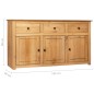 vidaXL Sideboard 135 x 40 x 80 cm Massivholz Panama-Kiefer vidaXL Sideboard 135 x 40 x 80 cm Massivholz Panama-Kiefer