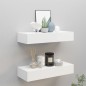 vidaXL Wand-Schubladenregale 2 Stk. Weiß 60x23,5x10 cm MDF vidaXL Wand-Schubladenregale 2 Stk. Weiß 60x23,5x10 cm MDF
