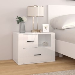 vidaXL Nachttisch Hochglanz-Weiß 60x36x45 cm Holzwerkstoff