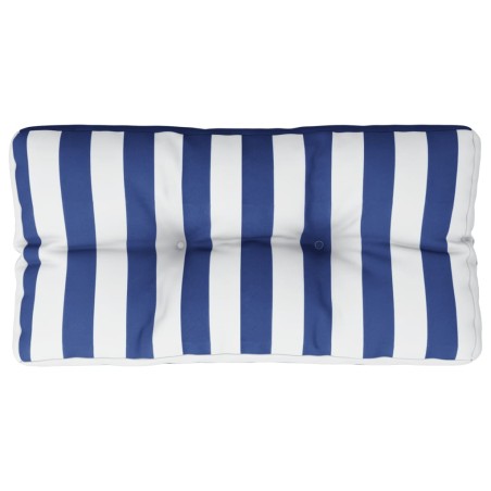 Palettenkissen Blau Weiß Gestreift 70x40x12 cm Stoff