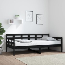 vidaXL Tagesbett Schwarz Massivholz Kiefer 90x190 cm