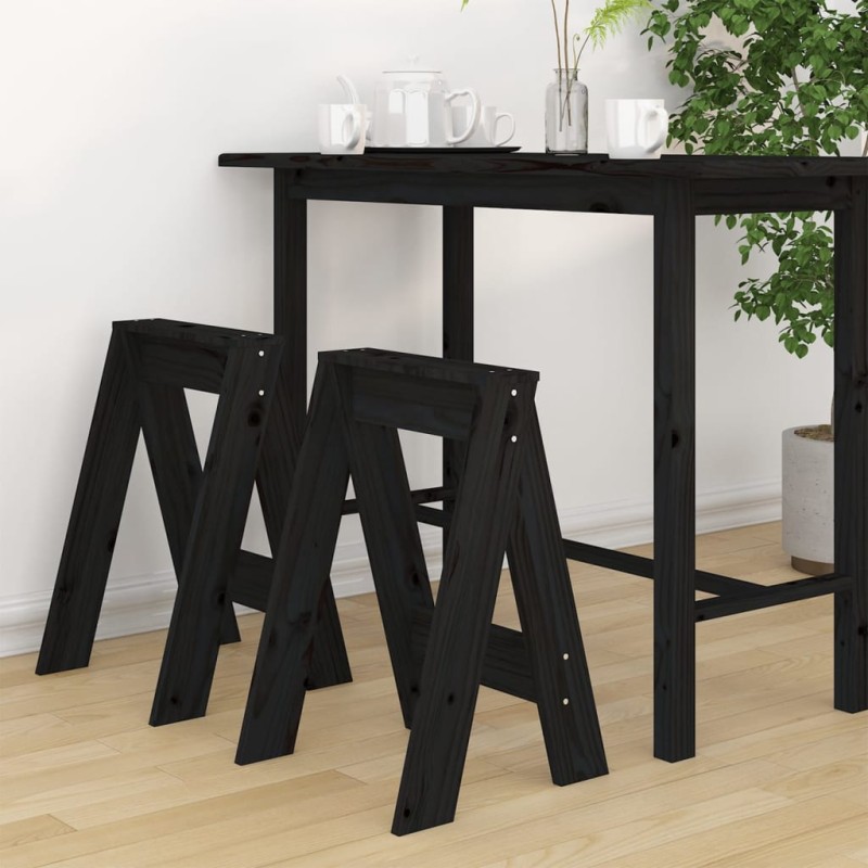 vidaXL Hocker 2 Stk. Schwarz 40x40x60 cm Massivholz Kiefer vidaXL Hocker 2 Stk. Schwarz 40x40x60 cm Massivholz Kiefer